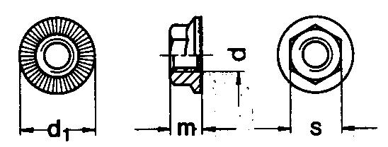 DIN 193 flange nut drawing