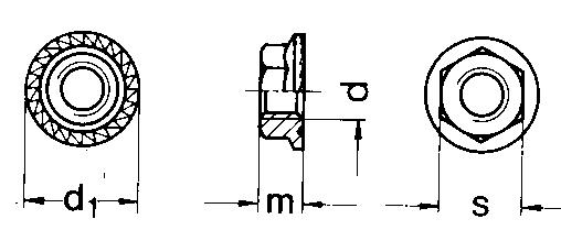 DIN 196 flange nut drawing
