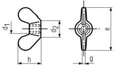 DIN 315 wing nut drawing